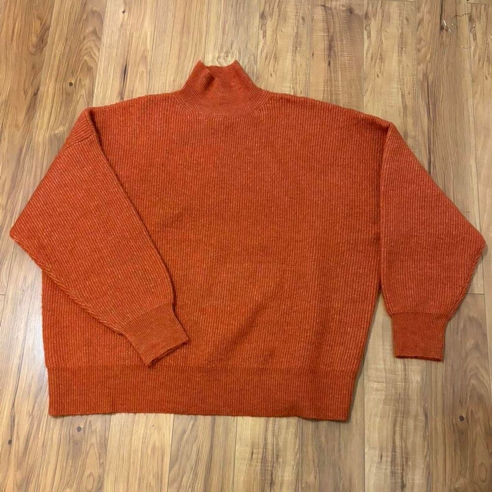 Topshop NWT Women's 4-6 Orange Brown fall winter sweater cozy comfy